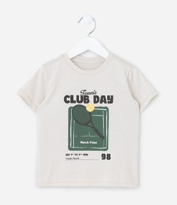 Camiseta Infantil com Estampa Tennis Club Day - Tam 1 a 6 Anos