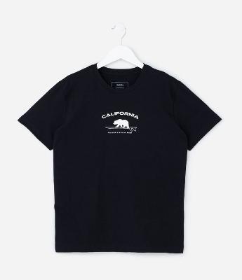 Camiseta Infantil com Estampa Urso California - Tam 5 a 14 Anos