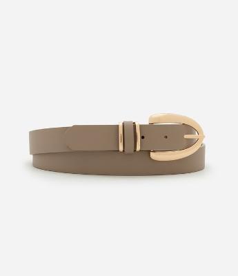Cinto Médio em PU com Fivela Oval Curve & Plus Size