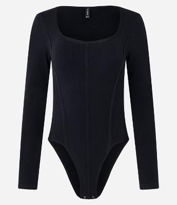 Body em Poliamida Seamless e Decote Quadrado