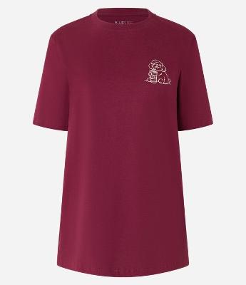 Camiseta Alongada em Algodão com Estampa Coffe Love