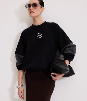 Moletom com Forro Fleece com Recortes Estampa Running Culture