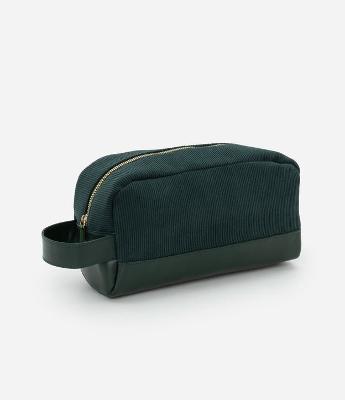 Necessaire Retangular Média em Veludo Cotelê com Alça