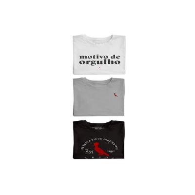 Kit 3 Camisetas Carimbo Gaze Brasa E Orgulho Reserva Mini