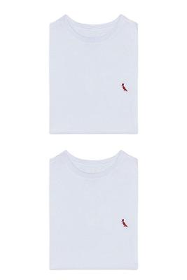 Kit 2 Camisetas Brasa Branca Pica Pau Bordado Reserva