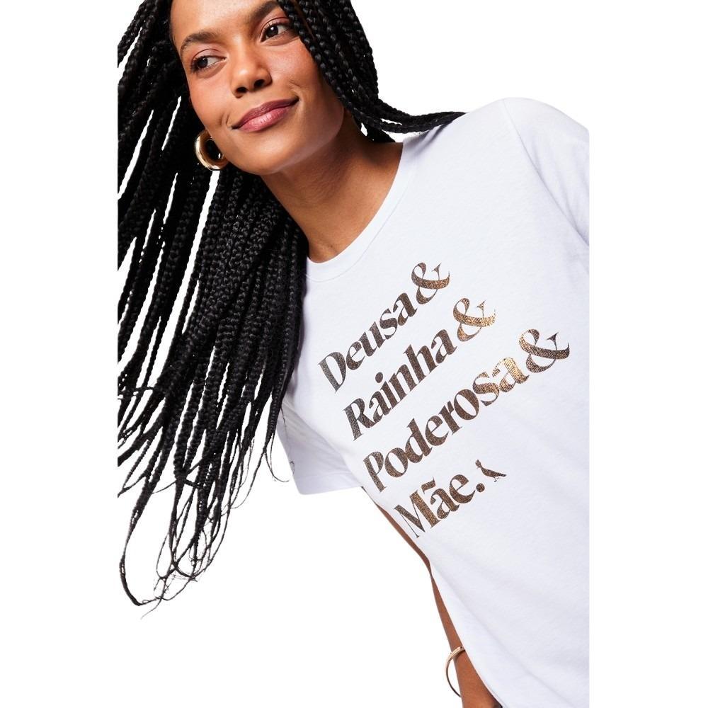 Camiseta Estampada Deusa Rainha Poderosa Reversa - 5