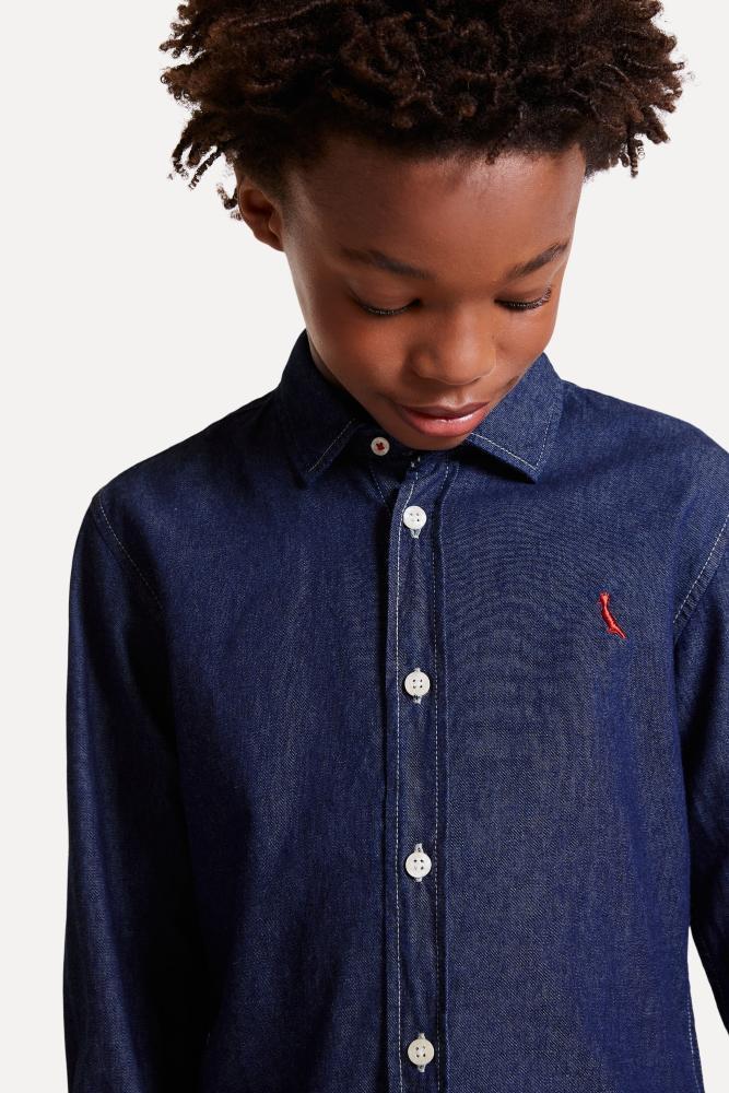 Camisa Cont Ae Easy Oxford Denim Reserva Mini - 2