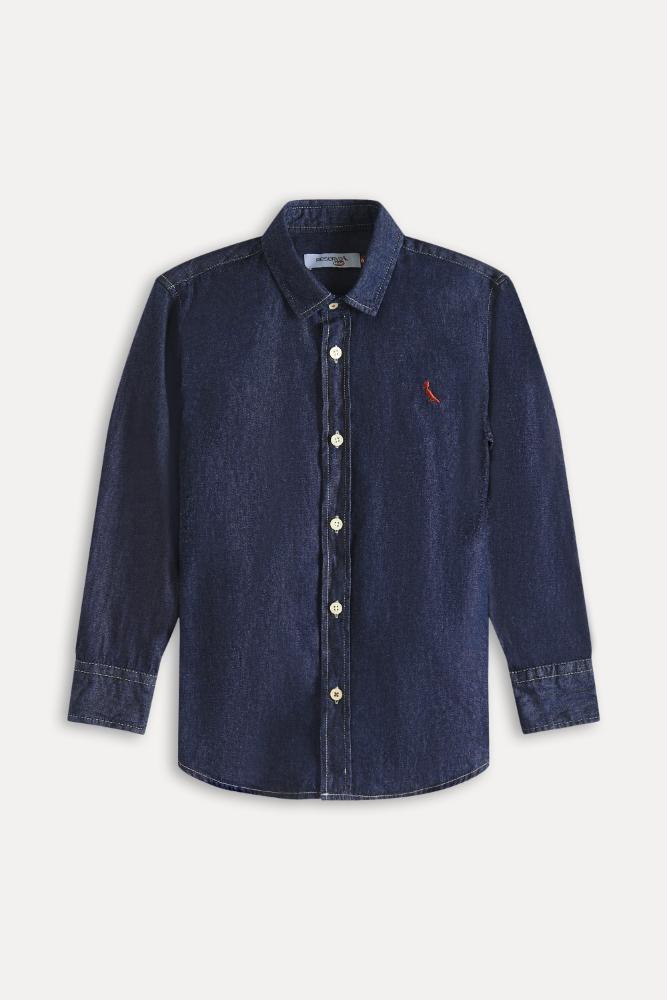 Camisa Cont Ae Easy Oxford Denim Reserva Mini - 5