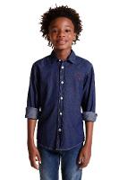 Camisa Cont Ae Easy Oxford Denim Reserva Mini - 10