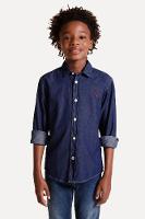 Camisa Cont Ae Easy Oxford Denim Reserva Mini - 1