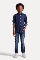 Camisa Cont Ae Easy Oxford Denim Reserva Mini - 8