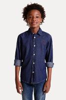 Camisa Cont Ae Easy Oxford Denim Reserva Mini - 9