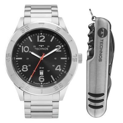 Kit Technos Masculino Militar Prata - 2115TVI/K1P