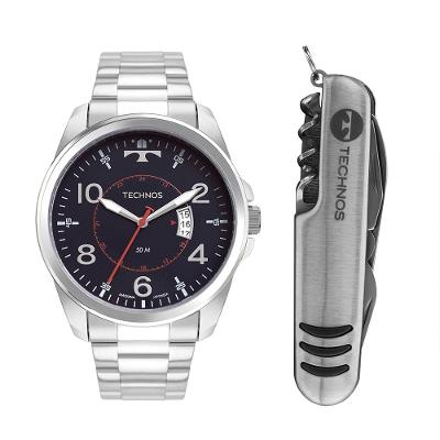 Kit Technos Masculino Militar Prata - 2115MYQ/K1A
