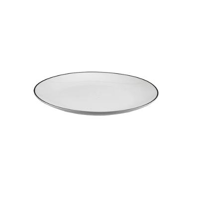 Prato Raso em Porcelana Legacy Silver 27cm L’Hermitage Branco