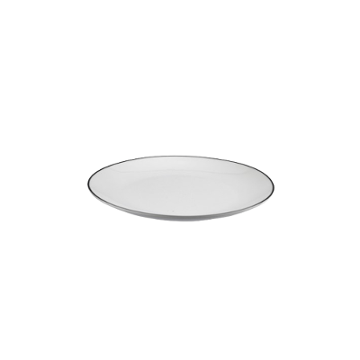 Prato de Sobremesa em Porcelana Legacy Silver 19cm L’Hermitage Branco