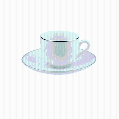 Xícara de Café em Porcelana Legacy Silver 90ml L’Hermitage Branca