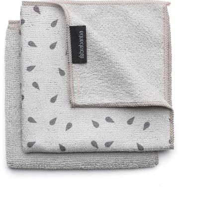 2 Panos de Limpeza Microfibra Dots 30x30cm Brabantia Cinza Escuro