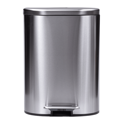 Lixeira Oval Soft Close Inox 50 Litros Kenya