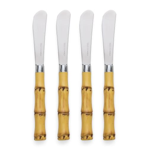Conjunto de 4 Espátulas para Patê em Aço Inox Bamboo Kenya