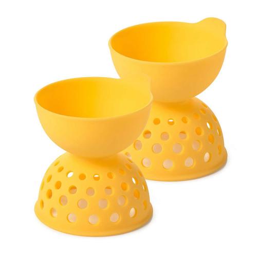Conjunto de 2 Acessórios para Ovo Poché em Silicone 10cm OXO Amarelo
