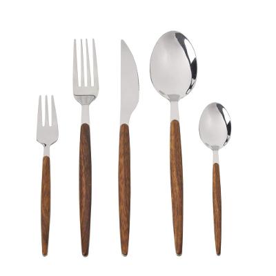 Faqueiro 30 Peças em Inox Wooden Kenya