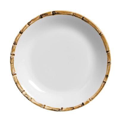 Prato Raso 27cm em Bambu e Cerâmica Scalla