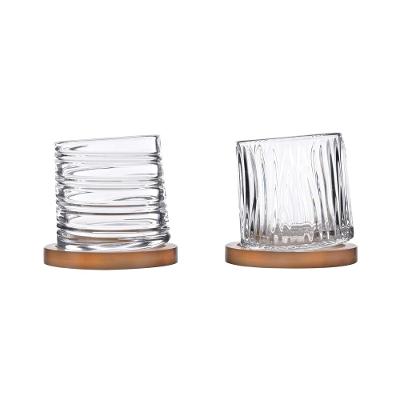 2 Copos para Whisky com 2 Bases de Bambu 300ml Kenya