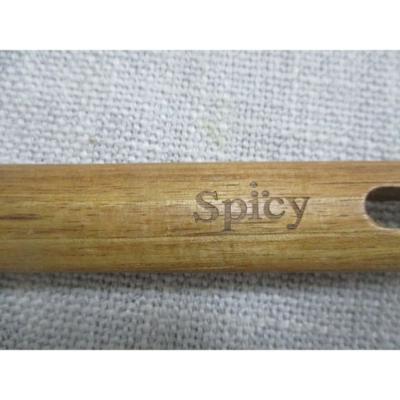 Espátula Vazada de Silicone com Cabo em Acácia Spicy Bege