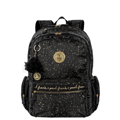 Mochila 2 Compartimentos  Paul Frank Styles - Black N Gold