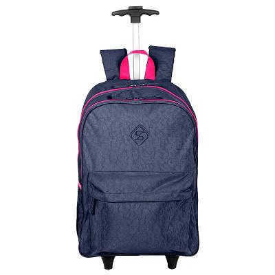 Mochila Carrinho Externo Sestini Rolling Grande Crinkle - Azul Neon