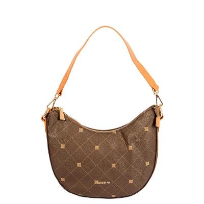 Bolsa Boho Média Sestini Monograma - Marrom