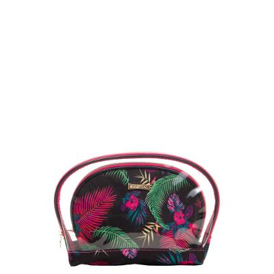 Necessaire Basica 2 Peças Preto - Floral