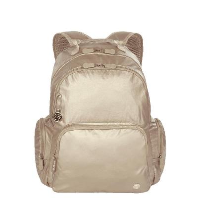 Mochila Grande 2 Compartimentos Paul Frank Bege - Light Gold