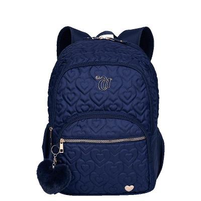 Mochila Grande 2 Compartimentos Capricho Crush Azul Marinho