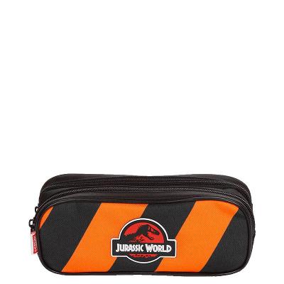 Estojo 2 Compartimentos Jurassic Colorido - Laranja