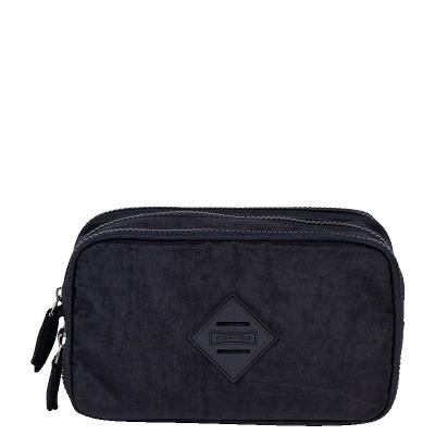 Estojo Box Especial 3 Compartimentos Crinkle Preto