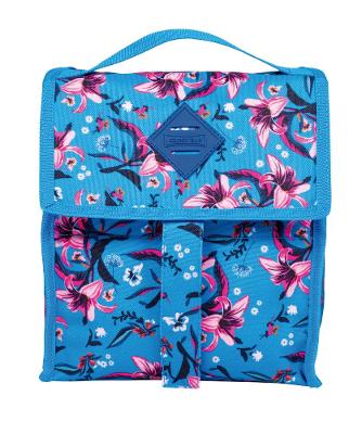 Lancheira Dobravel E Gel Sestini Fit Floral Colorido - Azul