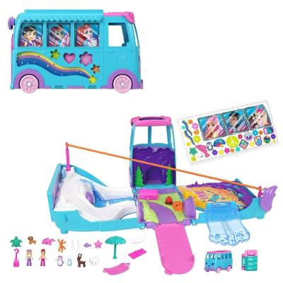 Polly Pocket Estojo Aventura Sobre Rodas com Pets - Mattel