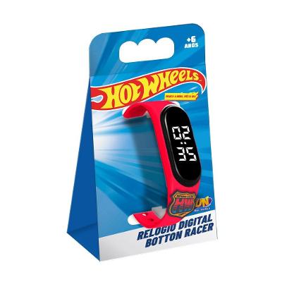 Hot Wheels Relógio Digital Botton Racer - Fun Divirta-se