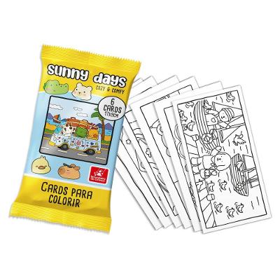 Cards para Colorir Cozy e Comfy - Brincadeira de Criança
