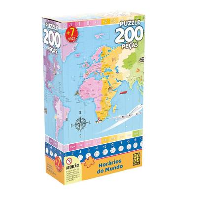 Puzzle Horários do Mundo 200 Peças - Grow