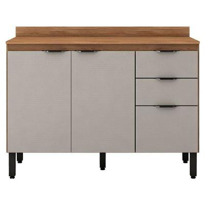Balcão Firenze 120cm 3 Portas e 2 Gavetas com Tampo 93241 Demóbile