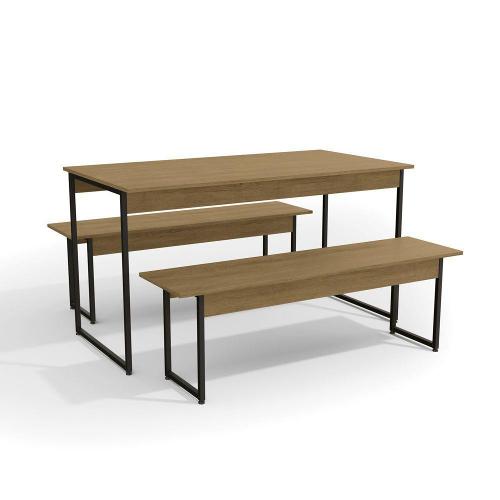 Conjunto de Mesa com 2 Bancos LI013 Industrial Kappesberg