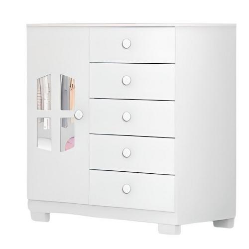 Cômoda Infantil Cristal 1 Porta 5 Gavetas Tuboarte (2022)