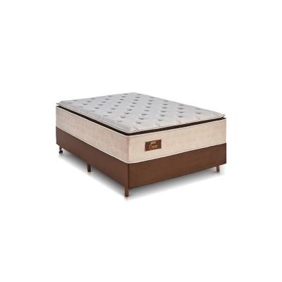 Conjunto de Cama Box Queens Casal (Base + Colchão) Molas Ensacadas 138x188x61cm Gazin