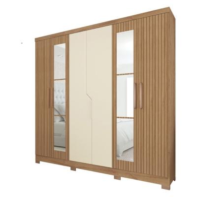 Guarda Roupa Casal 6 Portas 4 Gavetas Com Espelhos E Pés Chicago Atualle