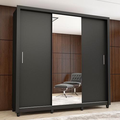 Guarda Roupa Clara Plus Casal 3 Portas 4 Gavetas com Espelho e Pés Carioca Móveis