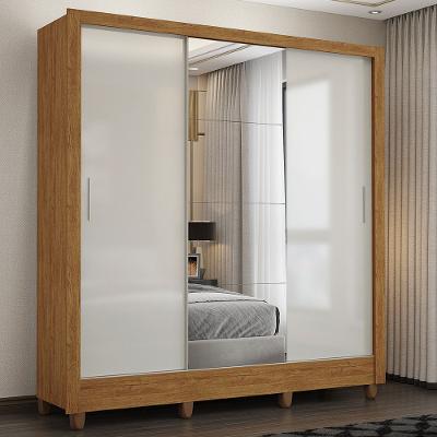 Guarda Roupa Santiago Plus 3 Portas 3 Gavetas com Espelho e Pés Carioca Móveis
