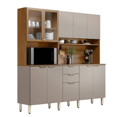 Kit Cozinha Compacta Amora 10 Portas e 2 Gavetas com pés 98221 Demóbile
